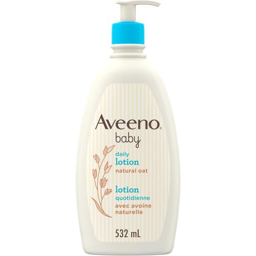 Aveeno Baby Daily Moisture Body Lotion for Delicate Skin, Natural Colloidal Oatmeal & Dimethicone, Hypoallergenic Moisturizing Baby Lotion, Fragrance-, Phthalate- & Paraben-Free, 532mL