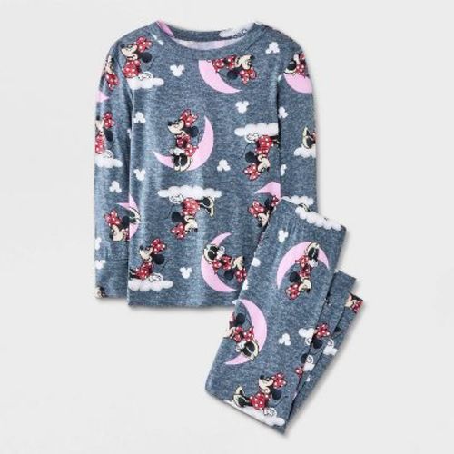 Toddler Girls' 2pc Minnie Mouse Viscose Snug Fit Pajama Set - Gray/Pink 3T