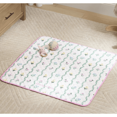 Pastel Stripe Floral All Weather Playmat