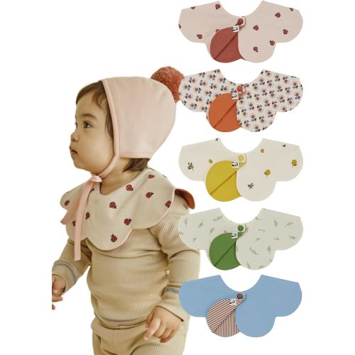 Konny Baby Bibs, 360 ​​° Rotate Super Absorbent Quick-Dry, 3/5/7-Pack, Teething Drooling Boys Girls Baby Essentials