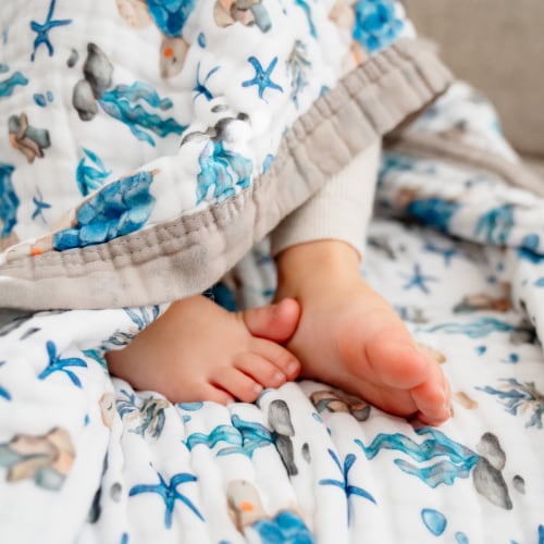 Organic Cotton Baby Blanket | Toddler Quilt "Sea Turtle"