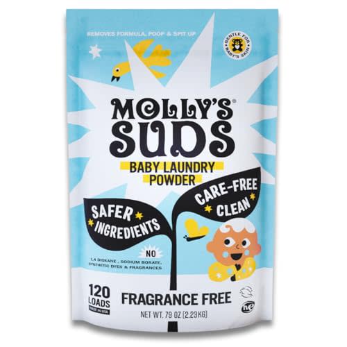 Molly's Suds Baby Laundry Detergent Powder | Removes Formula, Poop & Spit-Up Stains | Extra Gentle for Newborns (Fragrance Free)