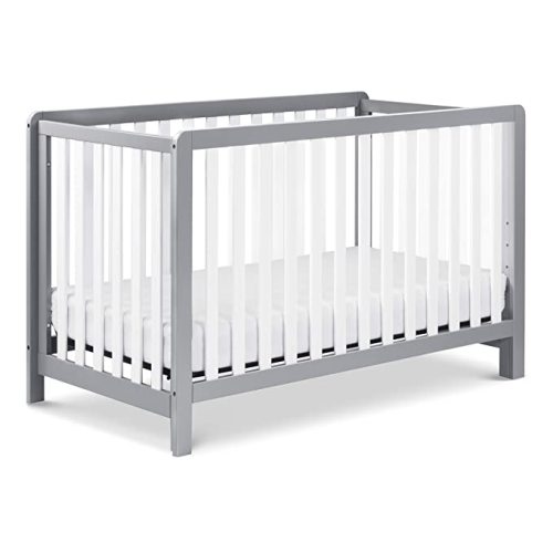 Carter's by DaVinci Colby 4-in-1 Convertible Baby Crib with Wooden Toddler Bed, Daybed & Full-Size Bed Conversion - Durable, GREENGUARD Gold Certified - 4 Adjustable Mattress Heights - Grey and White