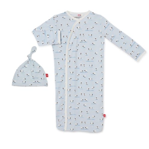 blue baa baa baby modal magnetic gown set