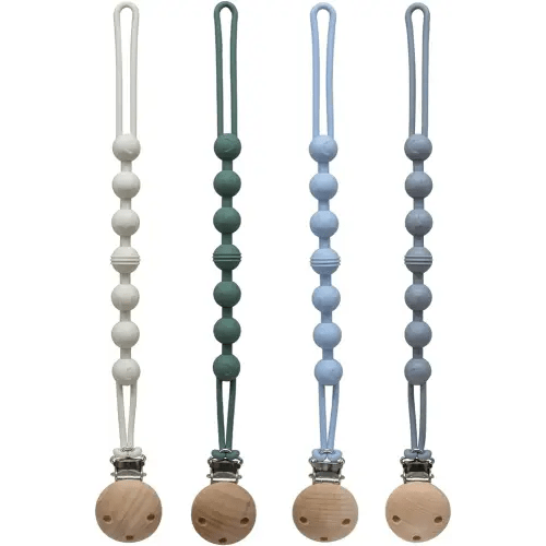 Silicone Pacifier Clip Holder: One-Piece Baby Pacifier Clip, 100% Food Grade Silicone, Pacifier Holder Clip for Boys and Girls,Soft and Flexible Paci Binky Clips