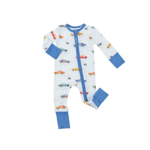 2-Way Zip Romper, Muscle Cars