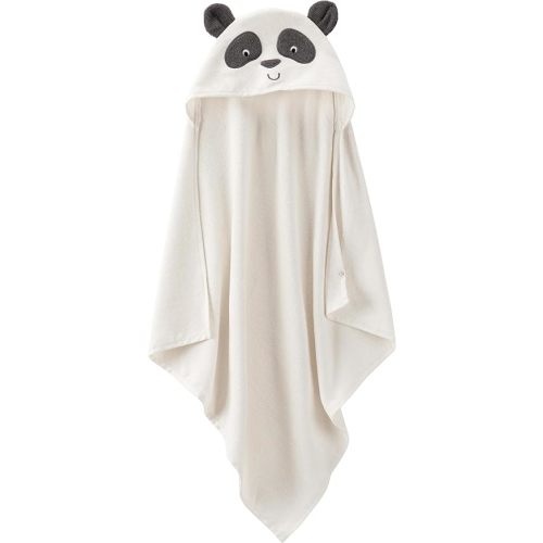 little planet by carter's Baby Organic Cotton Towel, Panda, OSZ