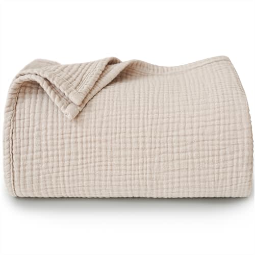 MairMore Muslin Baby Blanket for Boys and Girls, Cotton Receiving Swaddle Crib Blanket for Neutral Newborn - Soft & Breathable Baby Quilt (Fog)
