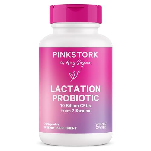 Pink Stork Lactation Probiotic - 30 Billion CFUs Multi Strain Postnatal Probiotics for Breastfeeding Women - Support Breast Milk & Gut Health, Postpartum Essentials, 30 Capsules