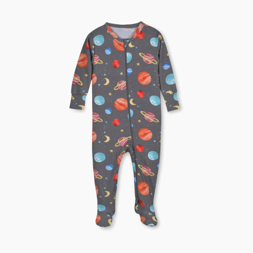 Gerber 2-Way Zip Snug Fit Footed Pajamas - Outer Space, 0-3 M