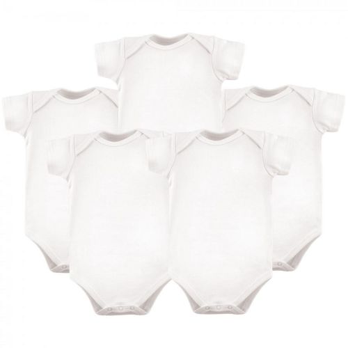 Hudson Baby Short Sleeve Bodysuits, 5-Pack, Newborn- 24 Months