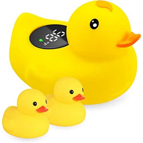Baby Bath Tub Thermometer for Newborn - Bathtub Water Temperature Thermometer for Toddler, Safety Floating Bathing Tub Toy Newborn Bath Essentials, Gift for Mom Kid Girls Boys (Duck)