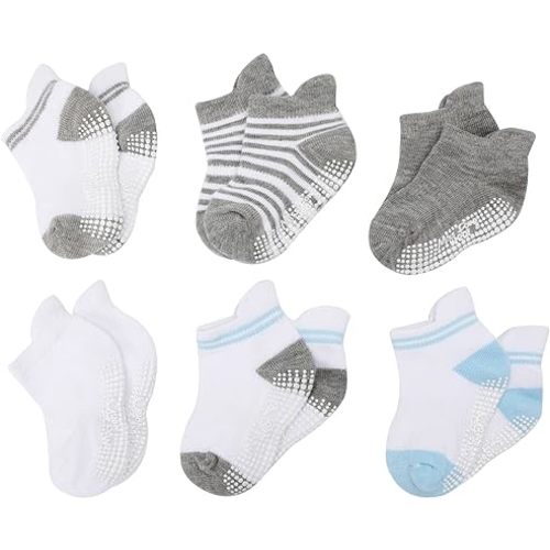Baby Socks With Non Slip Grips Toddler Socks Infant Socks For 0-6,6-12,12-36 months Baby Boy Girl by Miss Fong Wear