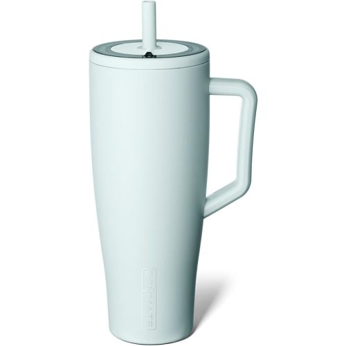 BrüMate Era 40 oz Tumbler with Handle and Straw | 100% Leakproof Insulated Tumbler with Lid and Straw | Made of Stainless Steel | Cup Holder Friendly Base | 40oz (Blue Agave)