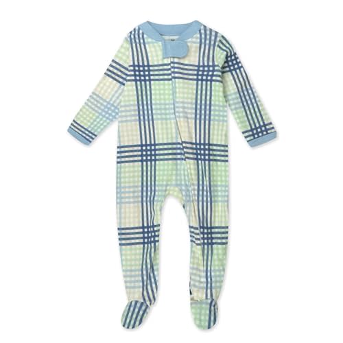 HonestBaby Sleep & Play Footed One-Piece Pajama Sleeper 100% Organic Cotton, Baby Boys