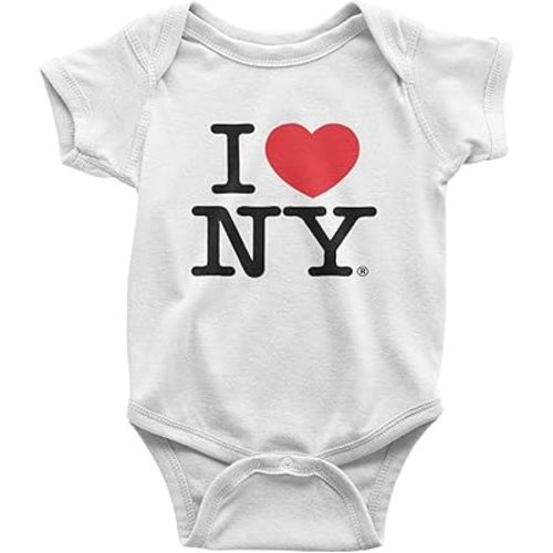 I Love NY Baby Bodysuit White Snapsuit Souvenir Gift NYC New York 6m