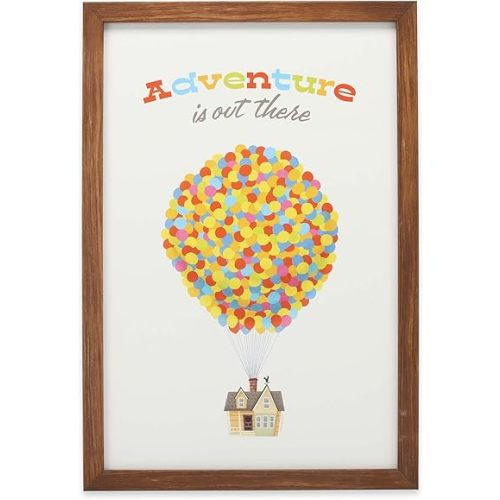 Disney Pixar Up Adventure is Out There Framed Wood Wall Decor - Cute Up Movie Wall Art With Inspiring Quote