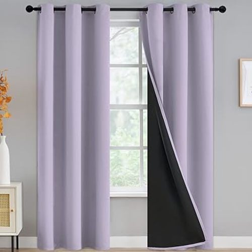 Blackout Window Curtain Panels 42Wx84L, Lilac, 2 Panels