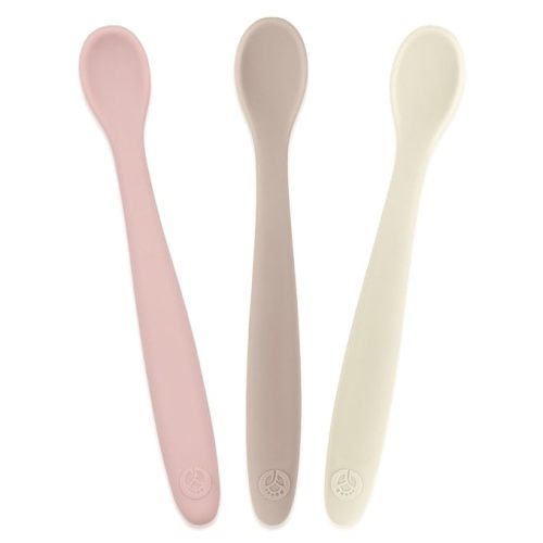WeeSprout Silicone Baby Spoons - First Stage Infant Feeding Utensils With Soft-Tip, Bendable Kitchenware for Parent & Self-Feeding, Ultra-Durable, Dishwasher Safe, Travel Case, Set of 3