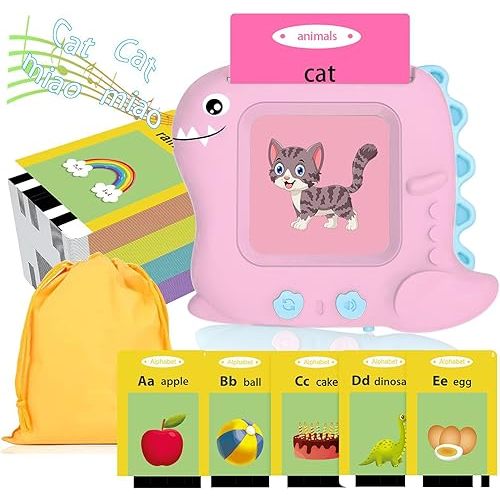 Pocket Speech Talking Flash Cards - 336 Sight Words Toddlers Montessori Audible Speech Buddy Early Learning Flashcards, Autism Sensory Toys Speech Therapy Materials for Toddler Age 3 4 5 Years Old P