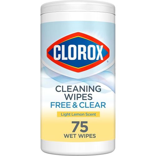 Clorox Free & Clear Cleaning Wipes, Light Lemon Scent, 75 Count (Package May Vary)