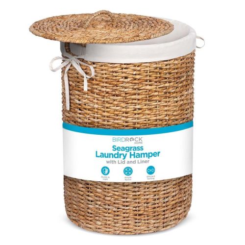 BirdRock Home Seagrass Laundry Hamper with Liner - Natural