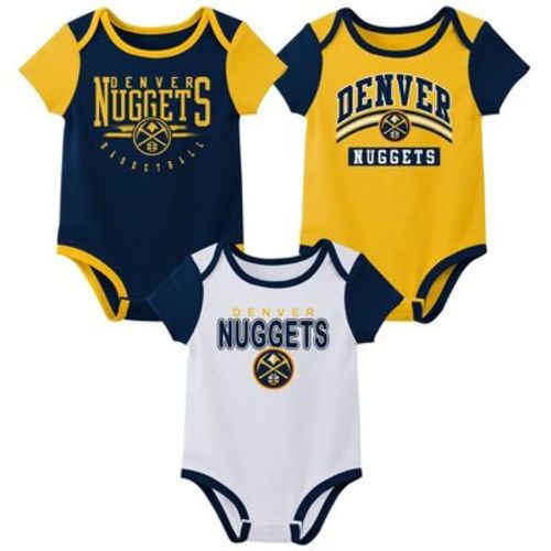 Nba Denver Nuggets Boys' 3pk Bodysuit Set - 0-3m