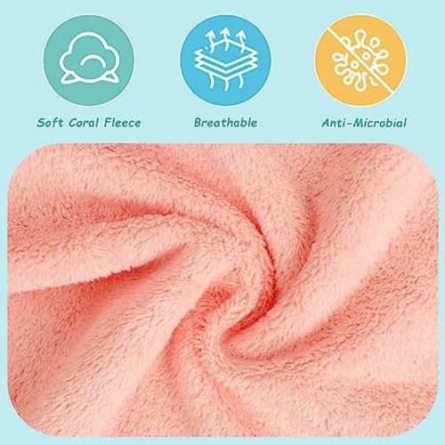 HOMEXCEL Baby Washcloths 24 Pack-Microfiber Coral Fleece Baby Bath Face Towel 7 x 9 Inch Extra Absorbent and Soft Burp Cloth and Wash Cloths for Newborn-Infants and Toddlers-Gentle On Sensitive Skin