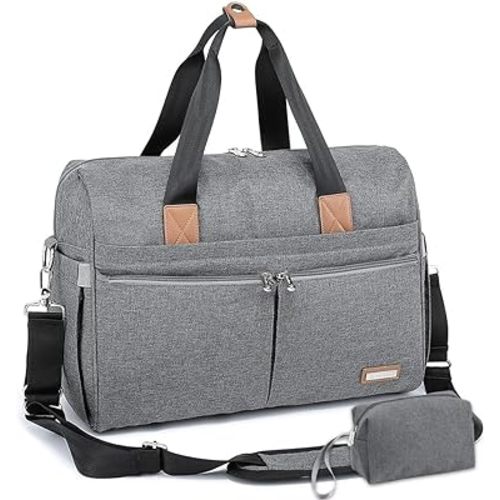 RUVALINO Diaper Bag Tote, Hospital Bag Large Travel Weekender Diaper Changing Messenger for Mom and Dad
