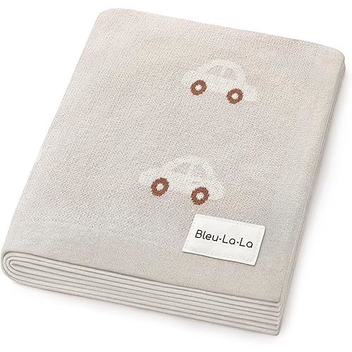 Baby Receiving Blanket for Boys 100% Cotton Buttery Soft Cozy Receiving Swaddle Stroller Blanket for Shower Gift Registry for Newborns, Infants, Toddlers (Cars - Oat)
