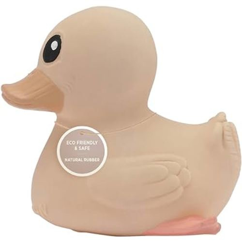 HEVEA Kawan Mini Rubber Duck - 100% Natural Rubber Baby Bath Toy - Eco Friendly, Perfect for Playing, Teething, and Bathing - Mold Free Bath Toys - Sand