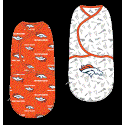 DENVER BRONCOS NEWBORN 2-PACK WRAP SWADDLE SET