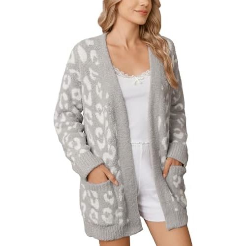 Snuggle Sac Cardigan Sweaters for Women with Pocket Trendy Casual Long Sleeve Tops Open Front Fall Winter Coats