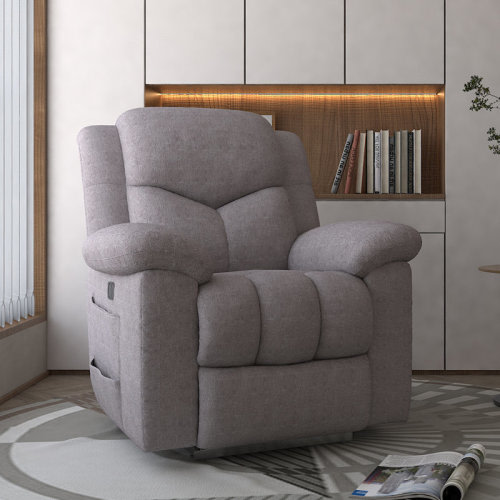 Louis Donné 29.13" Wide Modern Soft Lambswool Upholstered Soft Teddy Fabric Cloudy Lazy Power Electric Recliner Armchair with USB Port & Reviews | Wayfair