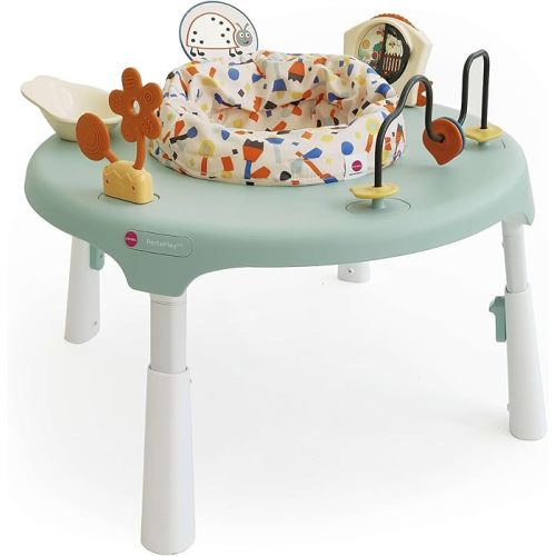 ORIBEL PortaPlay 2-in-1 Baby Activity Center & Play Table| 5 Months+ | Convertible & Portable Stage-Based for Baby| with Development Focused Toys | Unisex (Enchanted Garden, Turquoise)