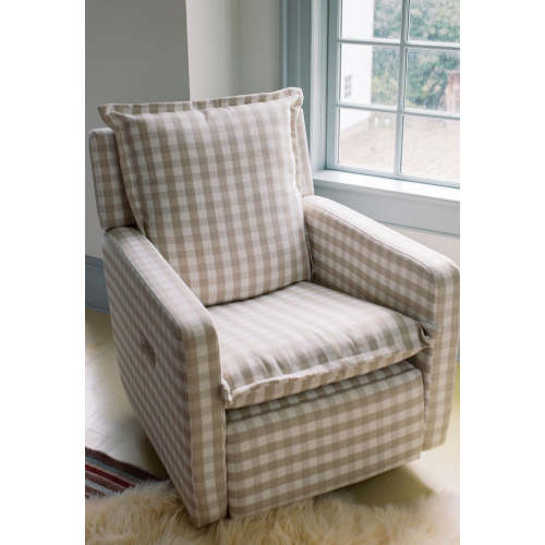 Flynn Gliding Swivel Nursery Recliner - Toasted Gingham