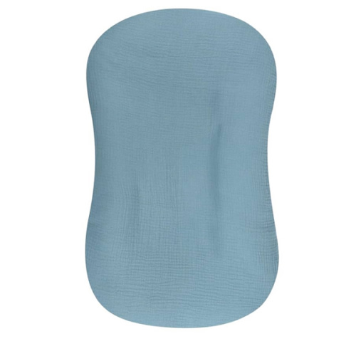 Muslin Baby Lounger Cover Soft Organic Cotton Slipcover Fits Newborn Lounger for Baby Boys and Girls (Blue)