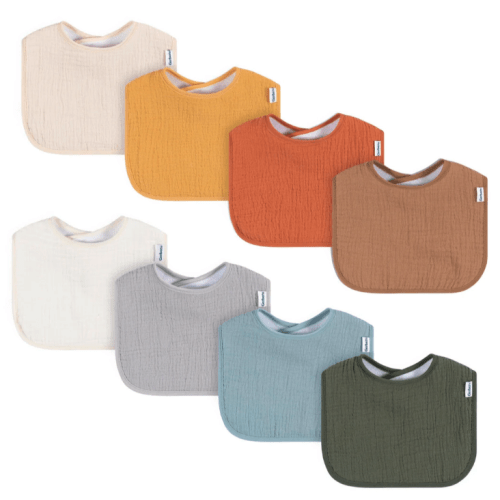 8-Pack Baby Neutral Warm Shades Muslin Drooling Bibs – Gerber Childrenswear