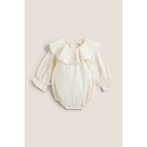 EMBROIDERED RUFFLED BODYSUIT