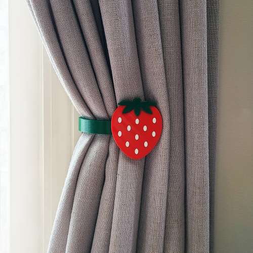 Replaceable Strawberry Shape Curtain Holdbacks/Tiebacks 3D Printed Plastic (Set of Left and Right)