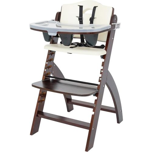 Abiie Beyond Junior Wooden High Chair - Mahogany Wood +Cream White Cushion- TYK Model