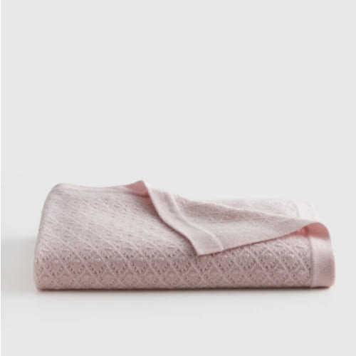 Washable Cashmere Pointelle Baby Blanket