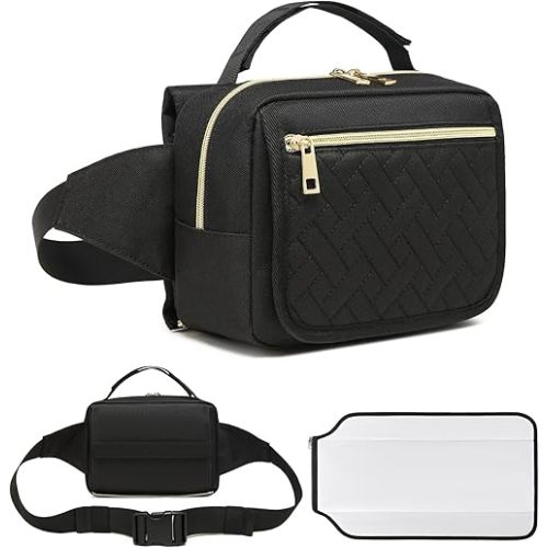 Small Diaper Bag with Portable Changing Pad,Crossbody Diaper Bag Pack with Wipes Pocket,Mini Diaper Bag Fanny Pack for Baby Travel Black