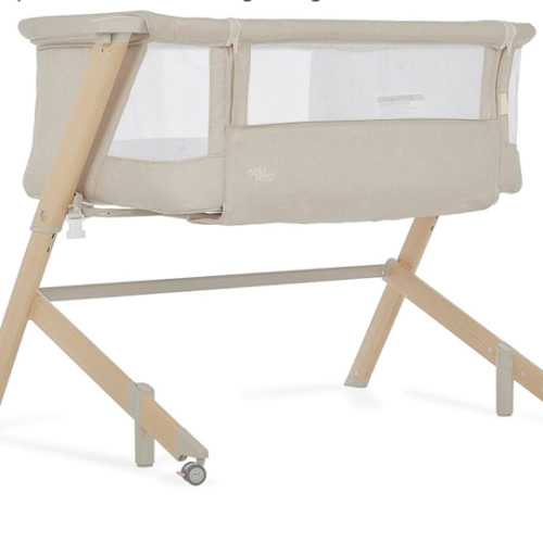 évolur Stellar Bassinet and Bedside Sleeper, Adjustable Heights, Breathable Mesh Sides, Plush Mattress Pad, Wheels with Safety Locks & Tool-Free Assembly, Compact Fold & Travel Bag - Beige