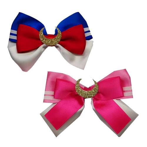 Moon Hair Bows Clips Moon Hair Acessories Big Bow Hair Barrette Clips Bowtie Moon Scout Wand Anime Bows