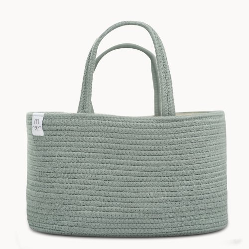 Rope Diaper Caddy Organizer in Lily Pad