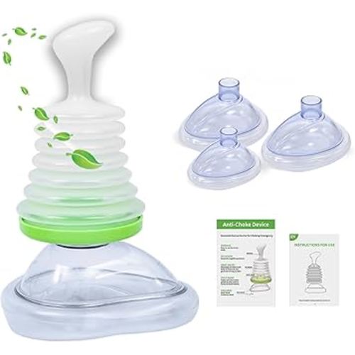 Anti Choking Device All Ages,Choking Rescue Device Portable Anti Choking Device,Choking Device,Choke Rescue Device for Kids and Adults with 3 Masks, Strong Suction Home Heimlich Maneuver Device