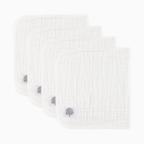 Parker Baby Co. Muslin Cotton Burp Cloths (4-Pack) - White Set