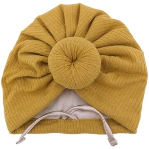 Silky Satin Lined Turban Hat for Babies Infant Toddler Girls Boys Bonnet Newborn Cotton Beanie Little Kids Shower Caps
