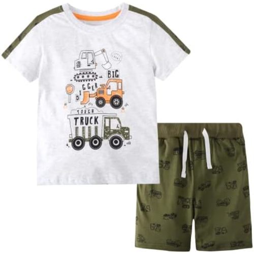 Toddler Boy Clothes Kids Summer Cotton Outfits Shirt Short Sets Size 2-7